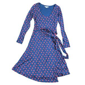 Boden Silvia Jersey Long Sleeve Faux Wrap Dress Floral Size US 6R UK 10R